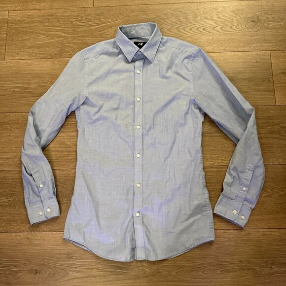 H&M blue button up dress shirt - Picture 1 of 7